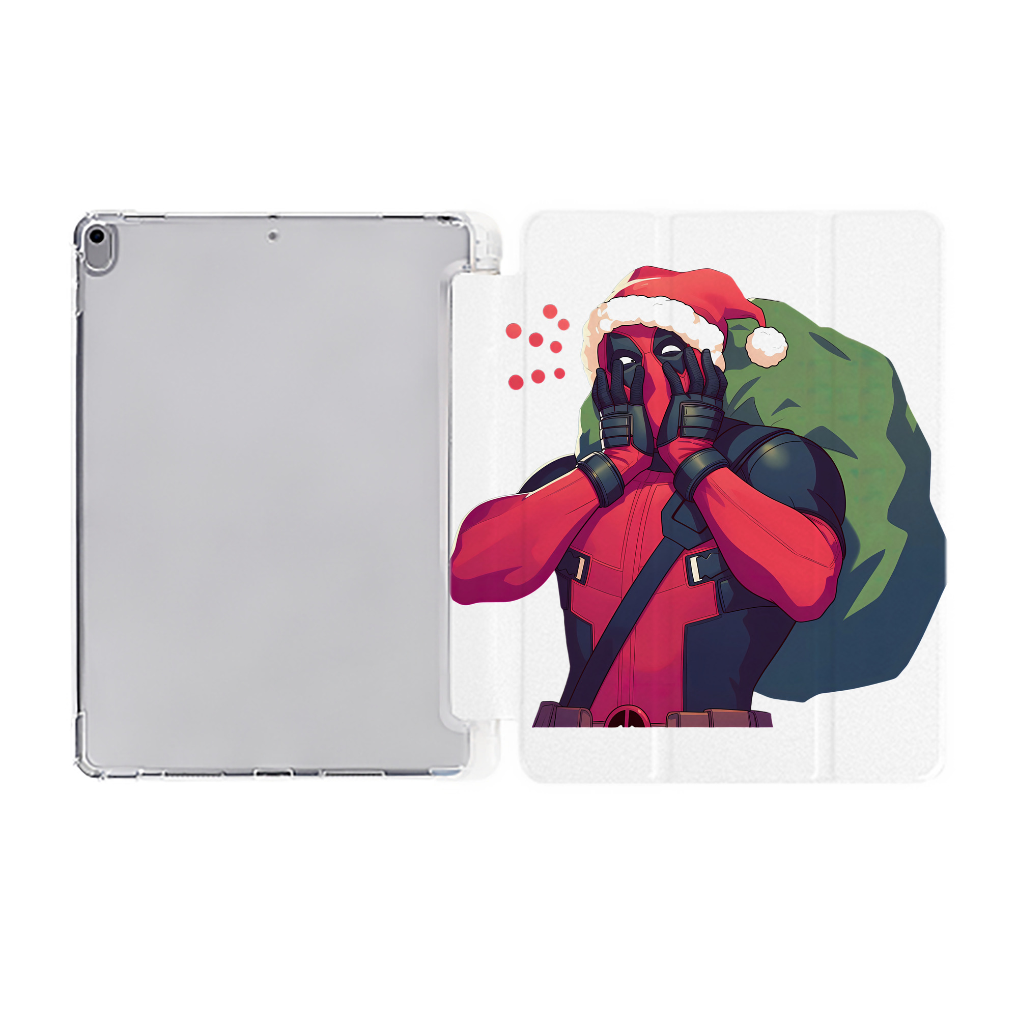 （画像用） Deadpool デッドプール IPad ケース ペン収納付き 三つ折りスタンド PUレザー×シリコン 対応機種9.5/10.5/10.9インチ